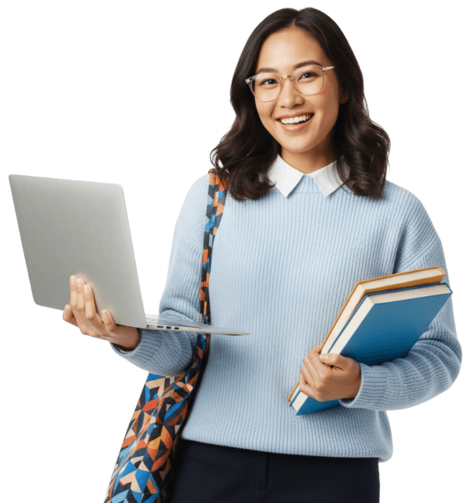 Student celebrating success